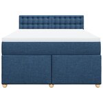 vidaXL Sommier à lattes de lit avec matelas Bleu 160x200 cm Tissu