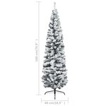 vidaXL Sapin de Noël artificiel mince pré-éclairé et boules vert 180cm