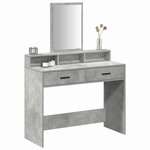 vidaXL Table de Toilette avec tiroir Gris béton 100 x 41 x 140 cm