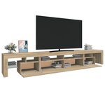 vidaXL Meuble TV avec lumières LED Chêne sonoma 260x36 5x40 cm