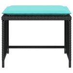 vidaXL Chaise de jardin avec tabouret noir résine tressée