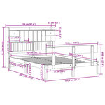 vidaXL Lit bibliothèque sans matelas 150x200 cm bois massif de pin