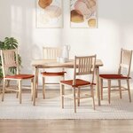 vidaXL Coussins de siège 4 Pièces Rouge orange 40 x 40 x 3 cm