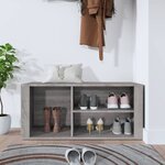 vidaXL Armoire à chaussures Sonoma gris 100x35x45 cm Bois d'ingénierie