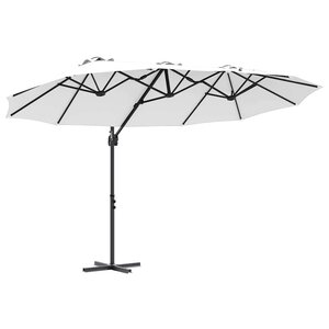 vidaXL Parasol Sable 372 x 198 x 243 cm Polyester et Aluminium
