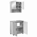 vidaXL Ensemble de mobilier de salle de bain 2 Pièces Gris Sonoma