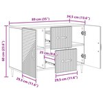 vidaXL Buffet Blanc brillant 89 x 34 5 x 60 cm Bois d'ingénierie