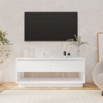 Vidaxl meuble tv blanc 102x41x44 cm aggloméré