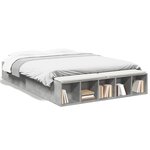 vidaXL Cadre de lit sans matelas gris béton 160x200 cm
