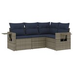 vidaXL Salon de jardin 4 Pièces avec coussins gris résine tressée