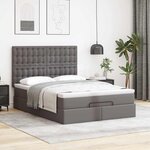 VidaXL Cadre de lit ottoman avec matelas gris 140x190 cm similicuir
