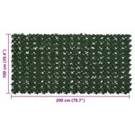 vidaXL Écran de balcon avec feuilles Vert foncé 200 x 100 cm
