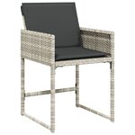 vidaXL Ensemble à manger de jardin 11Pièces avec coussins gris poly rotin