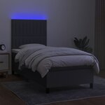 vidaXL Sommier à lattes de lit avec matelas et LED Gris foncé 90x190cm