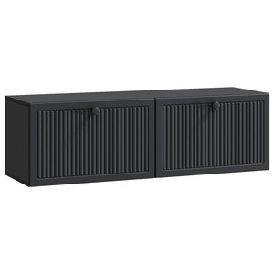 vidaXL Meuble TV mural Noir 98 x 31 x 30 cm Bois d'ingénierie