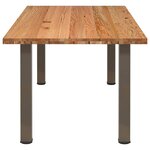 vidaXL Table à manger marron clair bois de chêne massif rectangulaire