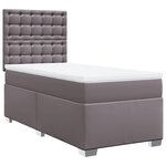 vidaXL Sommier à lattes de lit avec matelas Gris 80x200 cm Similicuir