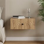 vidaXL Cabinet de chevet mural Chêne artisanal 49 x 34 5 x 20 cm