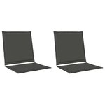 vidaXL Coussins de siège et de dos Polyester Anthracite 47 x 45 x 2 cm