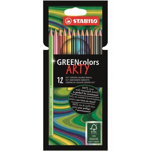 Etui de 12 crayons de couleur GREENcolors ARTY en bois STABILO