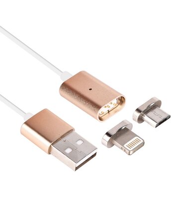 Câble USB vers micro-usb et Lightning avec embout amovible