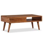 vidaXL Table basse Bois massif avec tiroir sculpté 100 x 50 x 40 cm