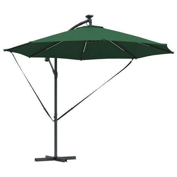 vidaXL Parasol banane à mât déporté Vert 294 x 294 x 248 cm