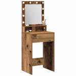 vidaXL Table de Toilette avec étagère Bois ancien 50 x 41 x 135 cm