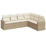 vidaXL Salon de jardin avec coussins 6 Pièces beige résine tressée