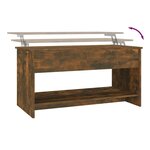 vidaXL Table basse Chêne fumé 102x50x52 5 cm Bois d'ingénierie