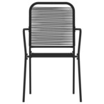 vidaXL Ensemble à manger de jardin 3 Pièces Noir