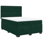 vidaXL Sommier à lattes de lit et matelas Vert foncé 140x200cm Velours