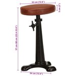 vidaXL Tabourets de bar lot de 2 marron cuir véritable et fonte