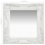 vidaXL Miroir mural style baroque 40x40 cm Blanc