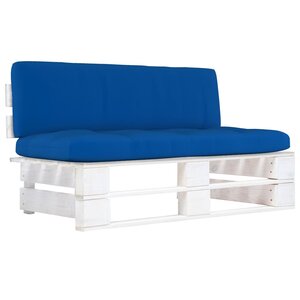 vidaXL Canapé central palette de jardin Blanc Bois de pin imprégné