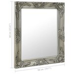 vidaXL Miroir mural style baroque 50x60 cm Argenté