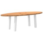 vidaXL Table à manger marron clair bois de chêne massif ovale