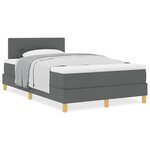 vidaXL Lit boxspring avec matelas Gris foncé 120 x 200 cm tissu