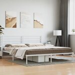 vidaXL Cadre de lit métal avec tête de lit blanc 180x200 cm