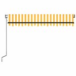 vidaXL Auvent automatique capteur de vent/LED 350x250cm Jaune et blanc