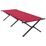 vidaXL Lit de camping pliant 2 Pièces Rouge Tissu Oxford