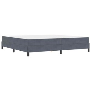 vidaXL Lit boxspring avec matelas Gris foncé 200 x 200 cm Velours
