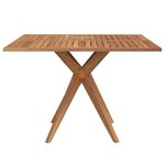 vidaXL Table de jardin carrée 110x110x75 cm bois d'acacia solide