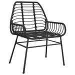 vidaXL Chaises de jardin lot de 2 Noir Résine tressée