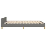 vidaXL Cadre de lit avec tête de lit Gris foncé 140x190 cm Tissu