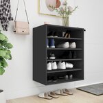vidaXL Armoire à chaussures Noir 60x35x70 cm Bois d’ingénierie