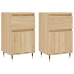 vidaXL Buffets 2 Pièces chêne sonoma 40x35x70 cm bois d'ingénierie