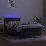 vidaXL Sommier à lattes de lit avec matelas et LED Gris foncé 90x190cm