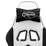 vidaXL Chaise de jeu pivotante Blanc et noir Similicuir