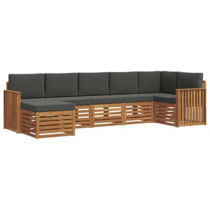 vidaXL Ensemble de canapés d'extérieur 7 pc Naturel et Anthracite